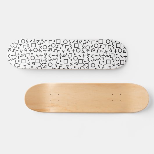 '80's '90-inch zwarte & witte retroflectuur'-patro persoonlijk skateboard (Horizontaal)