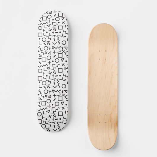 '80's '90-inch zwarte & witte retroflectuur'-patro persoonlijk skateboard (Voorkant)