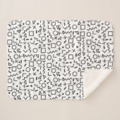 '80's '90-inch zwarte & witte retroflectuur'-patro sherpa deken (Voorkant (horizontaal))