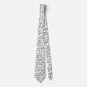 '80's '90-inch zwarte & witte retroflectuur'-patro stropdas (Voorkant)