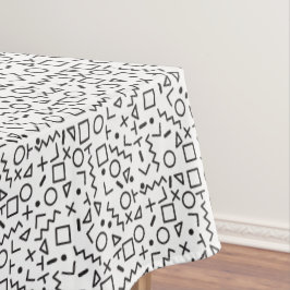 '80's '90-inch zwarte & witte retroflectuur'-patro tafelkleed