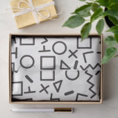 '80's '90-inch zwarte & witte retroflectuur'-patro tissuepapier (Geschenk)