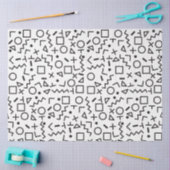 '80's '90-inch zwarte & witte retroflectuur'-patro tissuepapier (Craft)