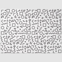 '80's '90-inch zwarte & witte retroflectuur'-patro tissuepapier