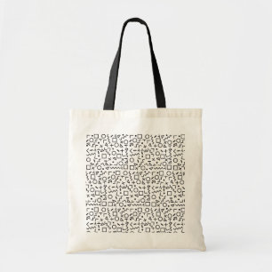 '80's '90-inch zwarte & witte retroflectuur'-patro tote bag