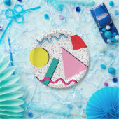 '80's '90 Modern Retro Memphis Pattern' Papieren Bordje (Feest)