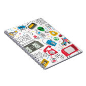  80's 90's doedelen met boem box, televisie notitieboek (Rechterzijde)