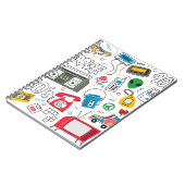  80's 90's doedelen met boem box, televisie notitieboek (Linkerzijde)