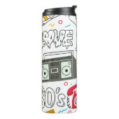  80's 90's doedelen met boem box, televisie thermosbeker (Gedraaid links)