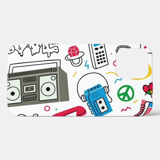  80's 90's Doodle collectie. Case-Mate iPhone Case (Achterkant (horizontaal))