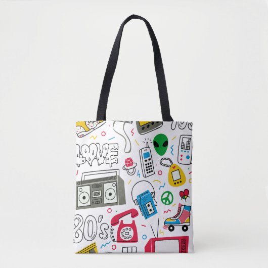  80's 90's Doodle collectie. Tote Bag (Voorkant)