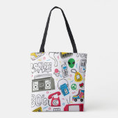  80's 90's Doodle collectie. Tote Bag (Achterkant)