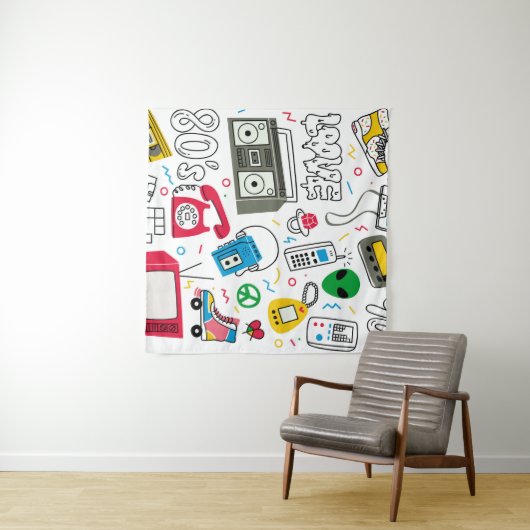 80's 90's Doodle collectie. Wandkleed (In Situ (horizontaal))