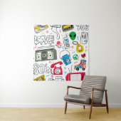  80's 90's Doodle collectie. Wandkleed (In situ)