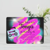 80s 90s Feest Airbrush Retro BoomBox Terugblik Kaart (Staand voorkant)