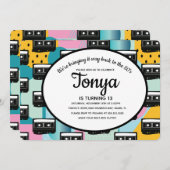 80s 90s Feest Roze Collage Cassette Terugblik Kaart (Voorkant / Achterkant)