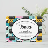 80s 90s Feest Roze Collage Cassette Throwback Kaart (Staand voorkant)