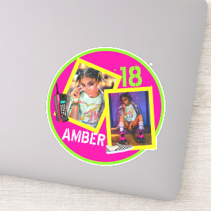 80's 90's Flashback Neon Hip Hop Fotosticker Sticker