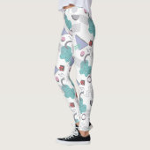 80s 90s Geometrische afdrukkwalsen Leggings (Links)