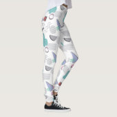 80s 90s Geometrische afdrukkwalsen Leggings (Rechts)