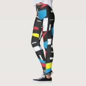 80s 90s geometrische multicolored patroonretro pun leggings (Links)