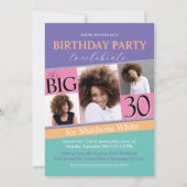 80s 90s Kleurenblok  Verjaardag Uitnodiging (Voorkant)