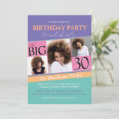 80s 90s Kleurenblok  Verjaardag Uitnodiging (Staand voorkant)