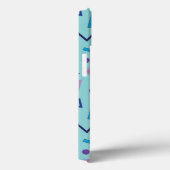 80s 90s Memphis stijl blauwe aangepaste naam Case-Mate iPhone Case (Achterkant / Rechts)