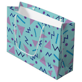 80s 90s Memphis stijl geometrisch blauw Groot Cadeauzakje