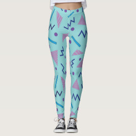 80s 90s Memphis stijl geometrisch blauw Leggings