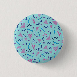 80s 90s Memphis stijl geometrisch blauw Ronde Button 3,2 Cm