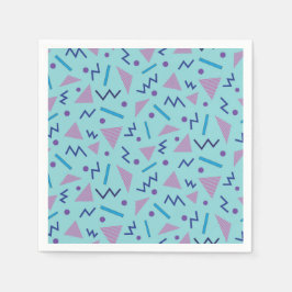80s 90s Memphis stijl geometrisch blauw Servet