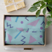 80s 90s Memphis stijl geometrisch blauw Tissuepapier (Geschenk)
