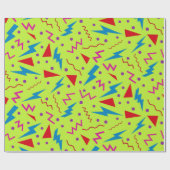 80s 90s Memphis stijl geometrisch Geel Cadeaupapier (Vlak)