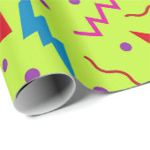 80s 90s Memphis stijl geometrisch Geel Cadeaupapier (Rol Hoek)