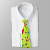 80s 90s Memphis stijl geometrisch geel Stropdas (Gebonden)