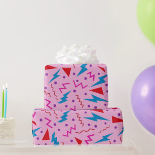 80s 90s Memphis stijl geometrische roze Cadeaupapier