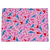 80s 90s Memphis stijl geometrische roze Groot Cadeauzakje (Voorkant)