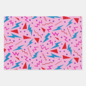 80s 90s Memphis stijl geometrische roze Inpakpapier Vel (Voorkant 3)