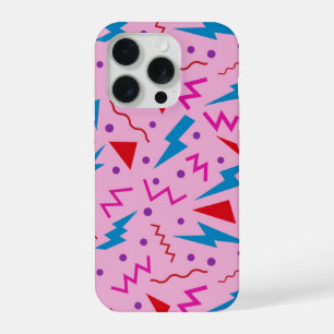 80s 90s Memphis stijl geometrische Roze  iPhone 15 Pro Case