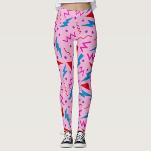 80s 90s Memphis stijl geometrische roze Leggings