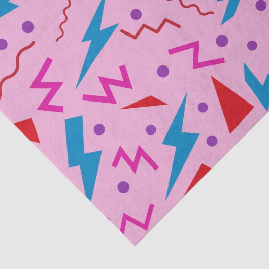 80s 90s Memphis stijl geometrische roze Tissuepapier (Detail)