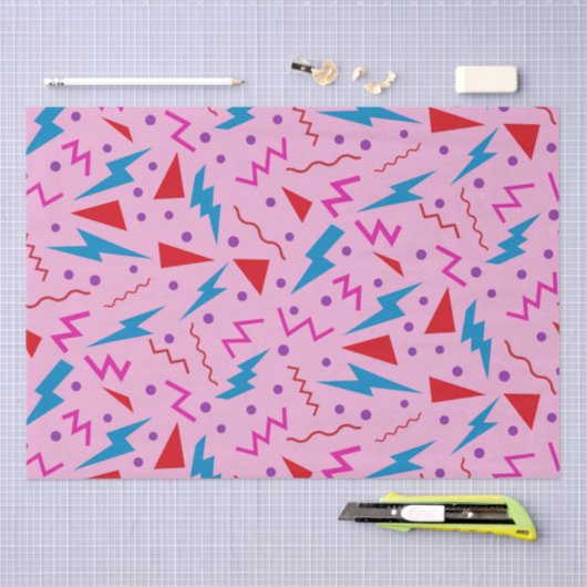 80s 90s Memphis stijl geometrische roze Tissuepapier (Craft)