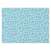 80s 90s Memphis Style Geometrisch blauw Tafelkleed (Voorkant (Horizontaal))