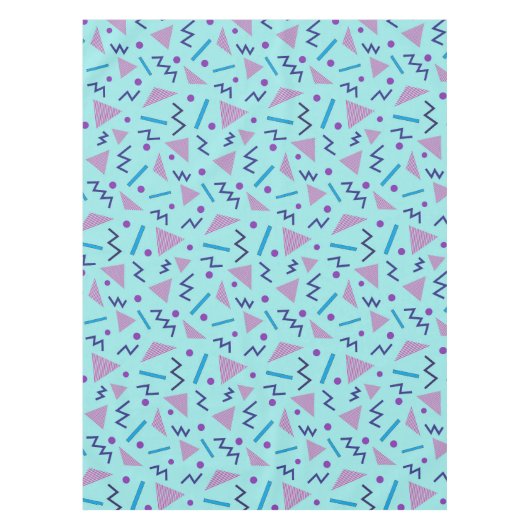 80s 90s Memphis Style Geometrisch blauw Tafelkleed (Voorkant)