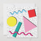 80's 90's Moderne Retro Memphis Patroon Uitnodigin Kaart (Achterkant)