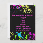 80s 90s Moderne Verf Splatter Afstudeerfeest Kaart (Achterkant)