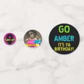 80's/90's Neon Checkerboard|3 Foto's & Leeftijd Re Confetti (Achterkanten)