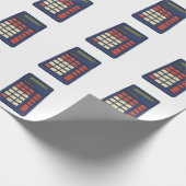 80's 90's Rekenmachine Wiskunde School Nostalgie Cadeaupapier (Hoek)