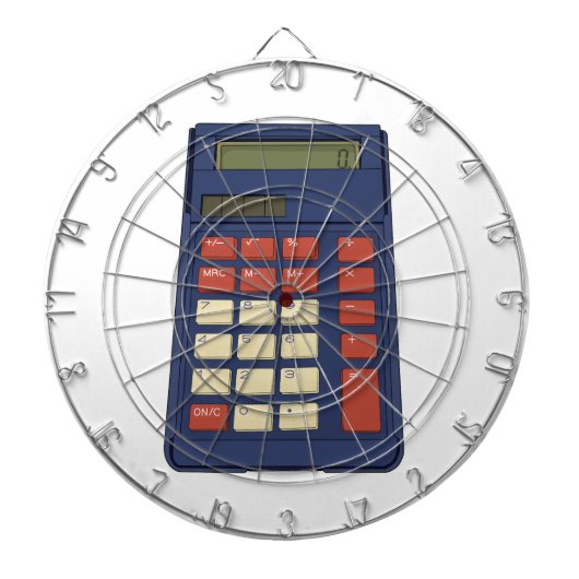 80's 90's Rekenmachine Wiskunde School Nostalgie Dartbord (Voorkant)